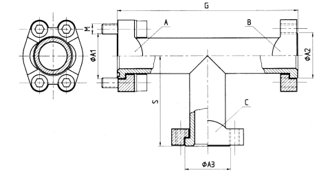 SAE-T-Verbinder - geschweißt SAE-T-Verbinder - geschweißt