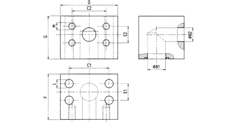SAE-90° L-Reduzierblock