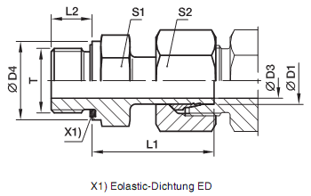 EVGE-M-ED - Gerader Einschraubstutzen mit Schaft